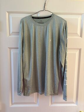 Spyder Men’s Heather Gray Long-Sleeve Rash Guard Crew Shirt